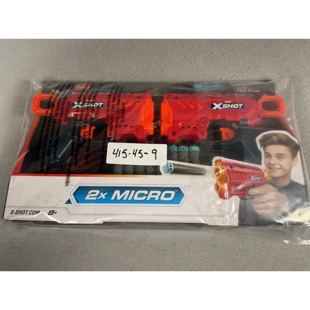 ZURU X-Shot Excel Micro 2 Pack Foam Dart Toy Blasters 16 Darts Ages 8+